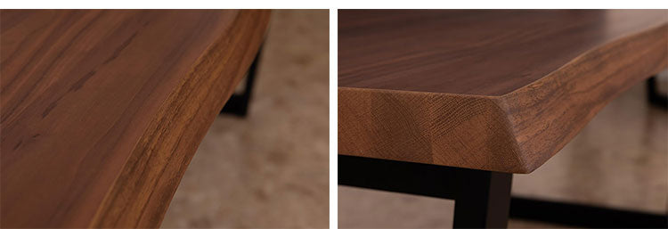 筑波産商 ダイニングテーブル 180×90 一枚板調 ウォールナット突板天板 天厚50mm Moana 幅180cm テーブル デスク 机 リビングテーブル つくえ ダイニングテーブル(代引不可)