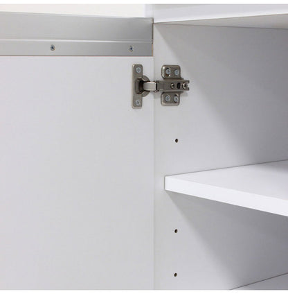 キッチンカウンター 完成品 幅82 レンジワゴン 間仕切り 背面化粧仕上げ 鏡面 白 ホワイト 食器棚 キッチンワゴン スライド棚 コンセント シンプル おしゃれ(代引不可)