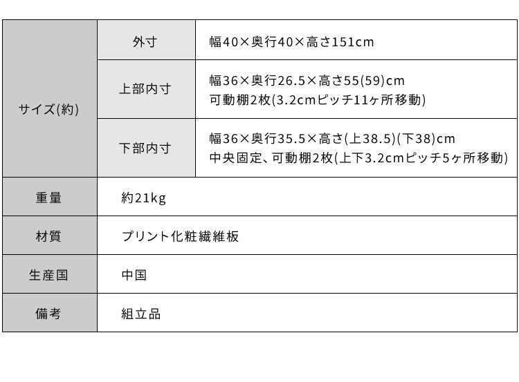 キャビネット 幅40cm カントリー かわいい アンティーク レトロ風 ハイタイプ おしゃれ 高さ151cm スリム 棚 取っ手 キッチン(代引不可)