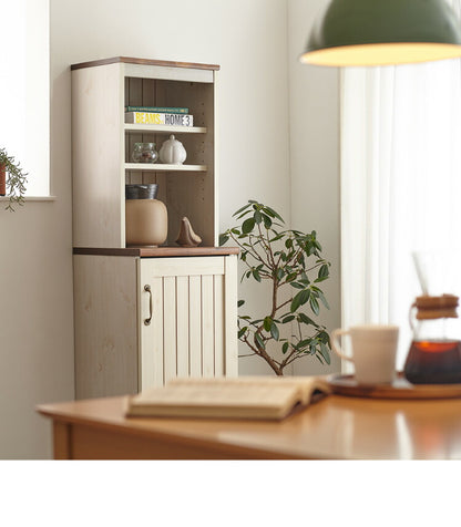 キャビネット 幅40cm カントリー かわいい アンティーク レトロ風 ハイタイプ おしゃれ 高さ151cm スリム 棚 取っ手 キッチン(代引不可)