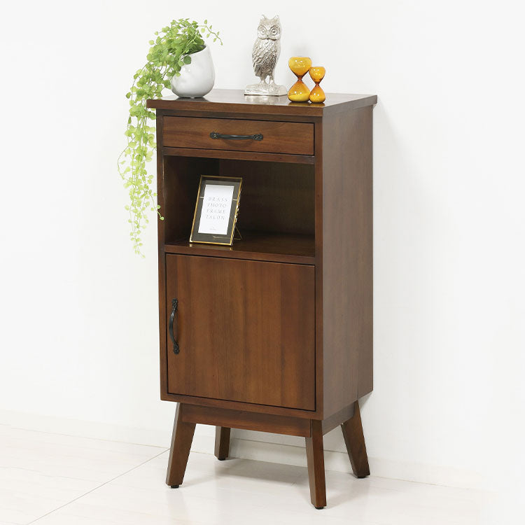 マホガニー天然木 電話台 FAX台 幅42 アンティーク調 ルーター収納 モデム収納 ルーターラック モデムラック 背面 コード穴 おしゃれ(代引不可)