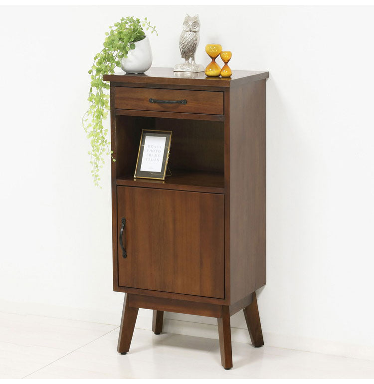 マホガニー天然木 電話台 FAX台 幅42 アンティーク調 ルーター収納 モデム収納 ルーターラック モデムラック 背面 コード穴 おしゃれ(代引不可)