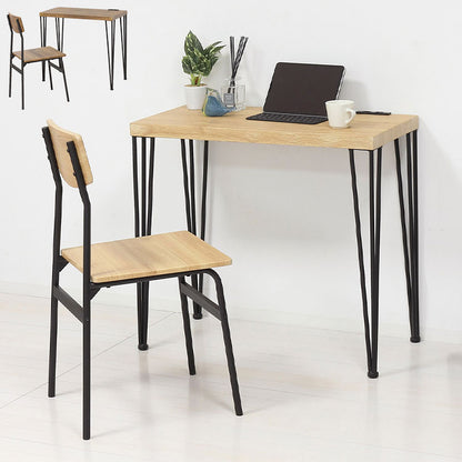 デスク&チェア 2点セット 幅80 スチール脚 コンセント付き パソコンデスク PCデスク 学習デスク 学習机 リビング学習 コンパクト おしゃれ(代引不可)