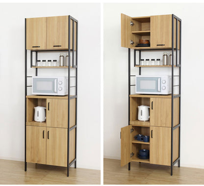 アート 食器棚 レンジ台 幅60 奥行40 高さ200 キッチンボード キッチンラック レンジラック 収納棚 キッチン収納 おしゃれ(代引不可)