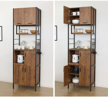 アート 食器棚 レンジ台 幅60 奥行40 高さ200 キッチンボード キッチンラック レンジラック 収納棚 キッチン収納 おしゃれ(代引不可)