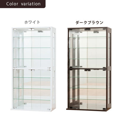 コレクションケース 幅60 高さ120 背面ミラー ガラス棚 コレクションラック フィギュアケース ディスプレイラック 棚 ガラスケース シンプル 白 ホワイト おしゃれ(代引不可)