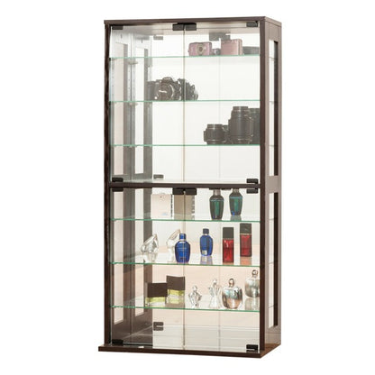 コレクションケース 幅60 高さ120 背面ミラー ガラス棚 コレクションラック フィギュアケース ディスプレイラック 棚 ガラスケース シンプル 白 ホワイト おしゃれ(代引不可)