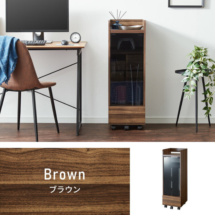 隠せる ゲーム機収納ラック Switch/PS5対応 幅32 高さ96.5 ゲーム機 本体 コントローラー ソフト 収納 ラック 収納棚 強化ガラス扉 キャスター 引き出し 引出し おしゃれ(代引不可)