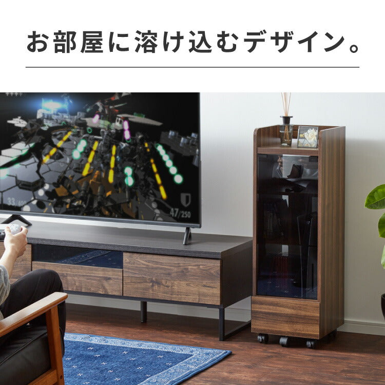 隠せる ゲーム機収納ラック Switch/PS5対応 幅32 高さ96.5 ゲーム機 本体 コントローラー ソフト 収納 ラック 収納棚 強化ガラス扉 キャスター 引き出し 引出し おしゃれ(代引不可)