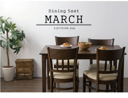 ダイニングテーブル5点セット ダイニングセット 5点 4人掛け 天然木 北欧 天然木 ダイニング5点セット テーブル 幅115 チェア4脚(代引不可)
