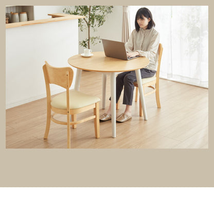 2脚セット ダイニングチェア 北欧 ナチュラル 椅子 イス チェア 2脚組 背もたれカーブ 曲線デザイン 合皮 肘なし 木製 シンプル おしゃれ(代引不可)