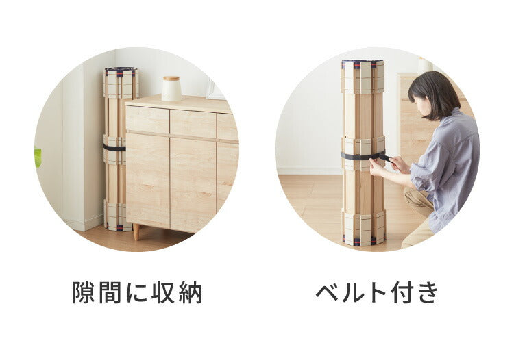 日本製 寝心地重視の2本溝 ロール式 すのこマット セミダブル 折りたたみ 湿気対策 カビ対策 除湿 すのこマット シングル 折りたたみベッド ロールベッド(代引不可)