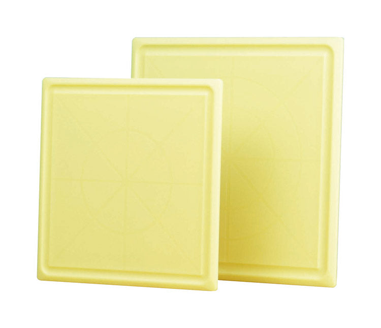 カクセー M-2020Y まないた 角 2020 イエロー 均等 〇×ライン 目盛り付 汁こぼれ防止 溝付き 全周テーパーカット(代引不可)