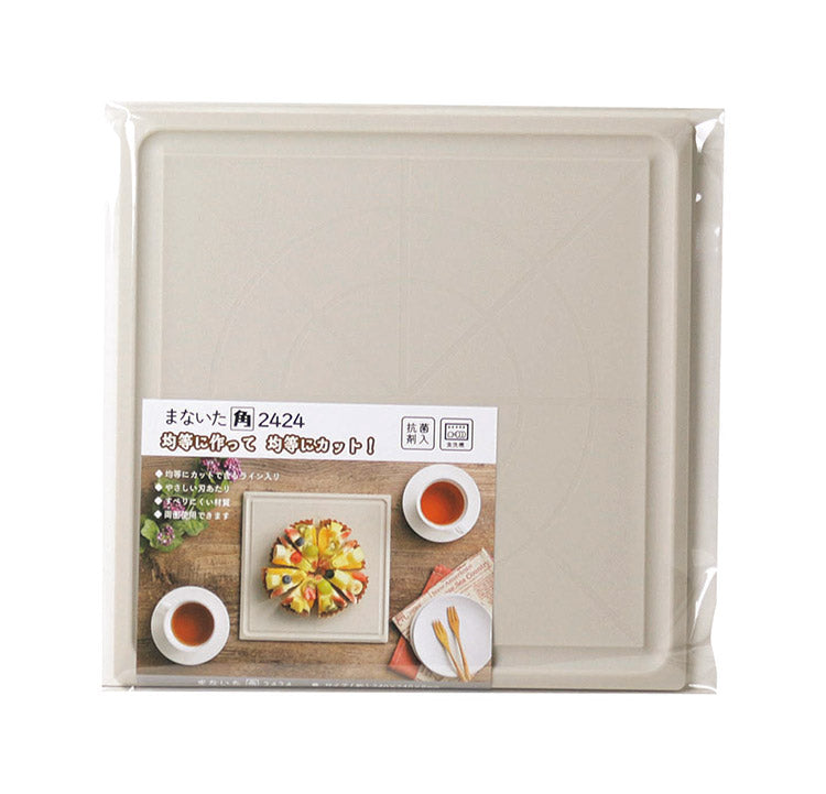 カクセー M-2424GY まないた 角 2424 グレー 均等 〇×ライン 目盛り付 汁こぼれ防止 溝付き 全周テーパーカット(代引不可)