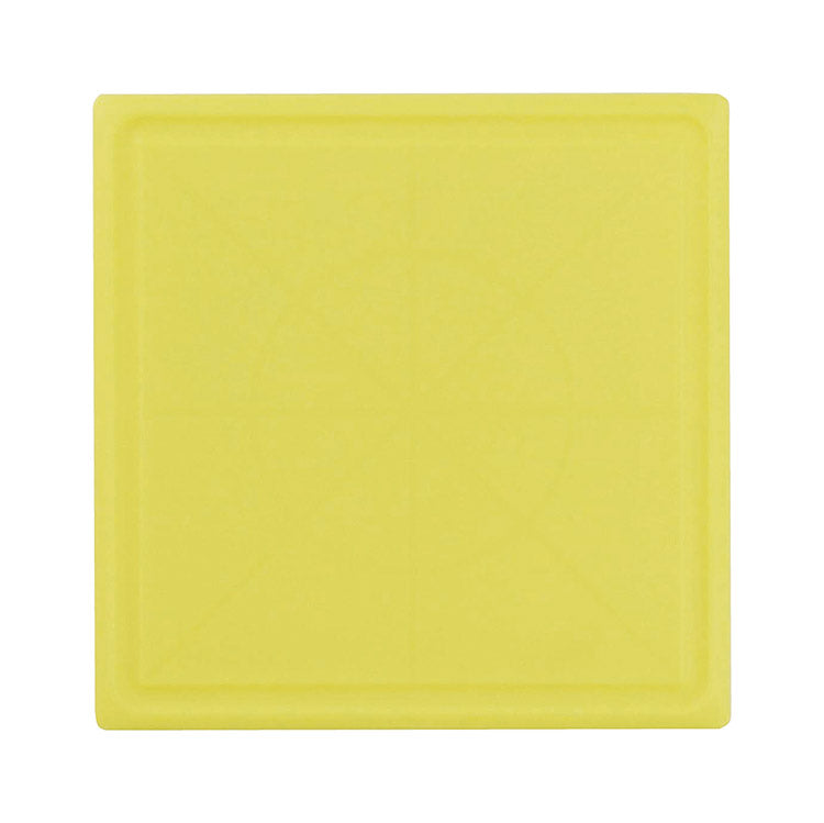 カクセー M-2424Y まないた 角 2424 イエロー 均等 〇×ライン 目盛り付 汁こぼれ防止 溝付き 全周テーパーカット(代引不可)