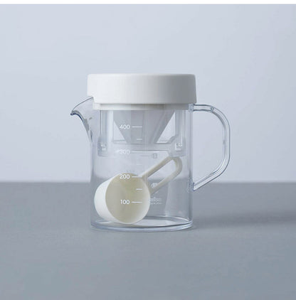 カクセー TW-3767 コーヒーサーバーストロン400ビーカーコンパクトドリッパーセット ホワイト ビーカータイプ(代引不可)