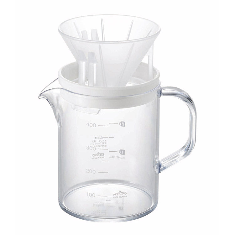 カクセー TW-3767 コーヒーサーバーストロン400ビーカーコンパクトドリッパーセット ホワイト ビーカータイプ(代引不可)