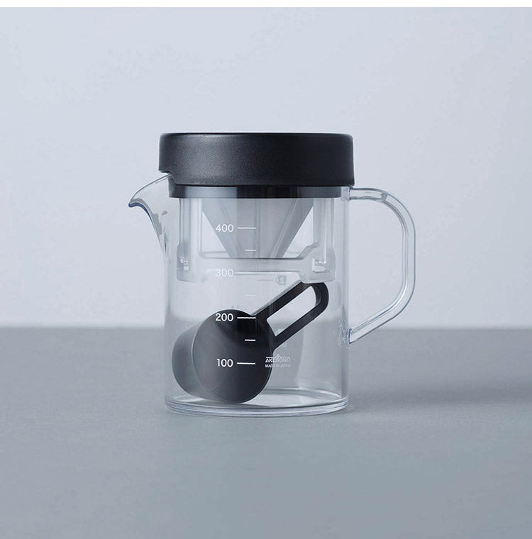 カクセー TW-3768 コーヒーサーバーストロン400ビーカーコンパクトドリッパーセット ブラック(代引不可)