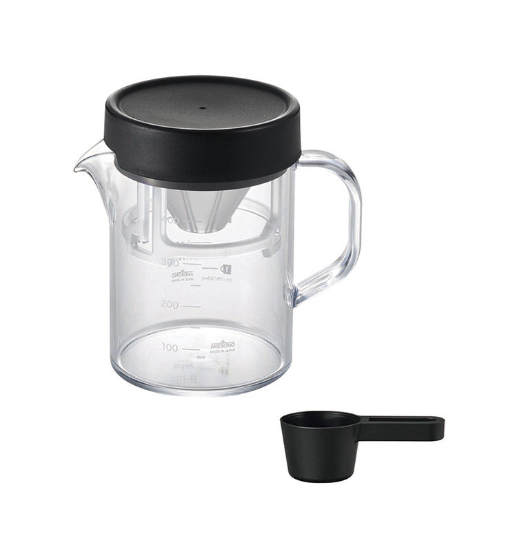 カクセー TW-3768 コーヒーサーバーストロン400ビーカーコンパクトドリッパーセット ブラック(代引不可)