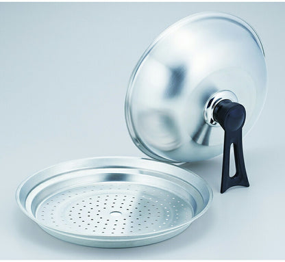 蒸し器 シルバー 蒸しプレート カクセー スチーマー フライパンスチーマー 26・28cm対応 FSC-09 フライパン用 鍋用 キッチン用品 蒸し料理 フライパンにのせて使う ふた付 ステンレス製 フタ付 蓋付(代引不可)