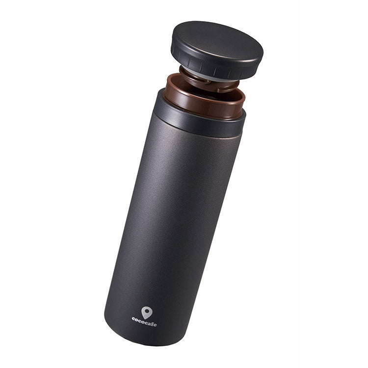 カクセー CC-50C cococafe -ココカフェ- パウダーコート 真空二重マグ 500ml チャコール 氷ストッパー付き(代引不可)