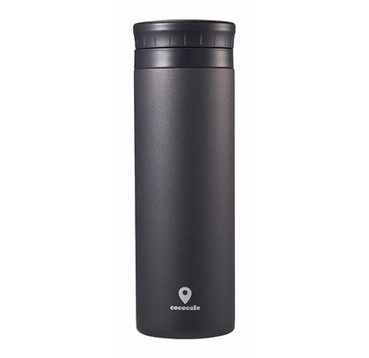 カクセー CC-50C cococafe -ココカフェ- パウダーコート 真空二重マグ 500ml チャコール 氷ストッパー付き(代引不可)