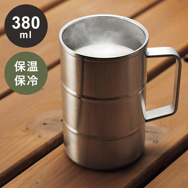 カクセー DK-01 真空二重ドラム缶マグ380ml 真空二重構造 長持ち 真空断熱層 冬 夏 おいしい温度(代引不可)