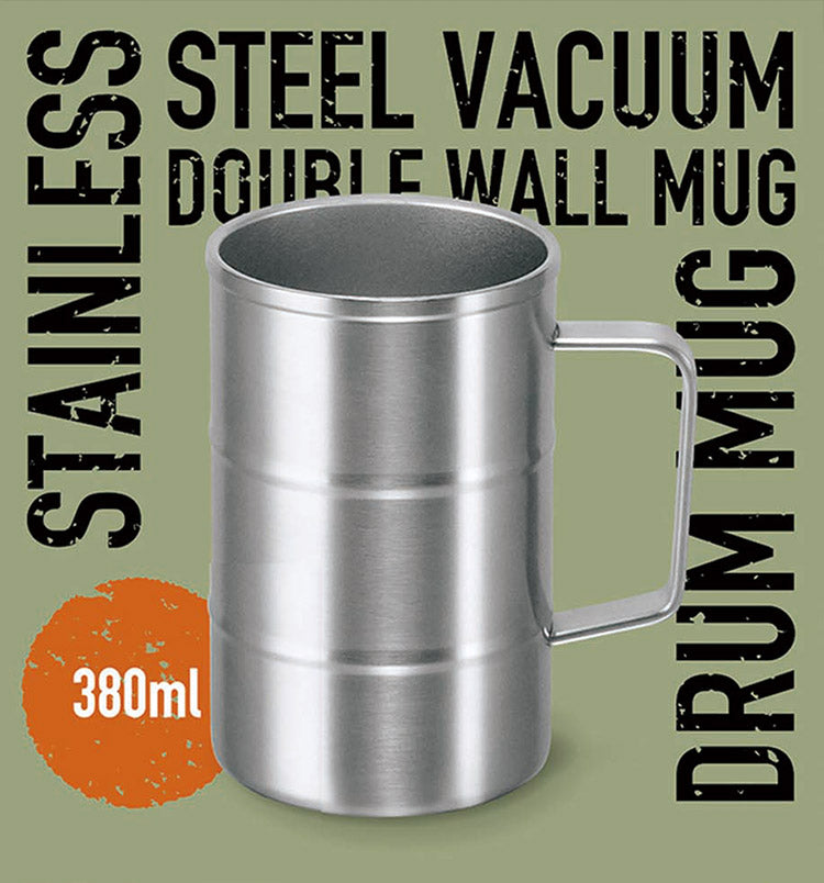 カクセー DK-01 真空二重ドラム缶マグ380ml 真空二重構造 長持ち 真空断熱層 冬 夏 おいしい温度(代引不可)