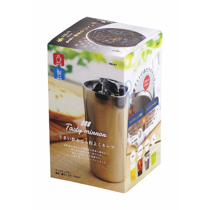 カクセー TM-07 Tasty mirror -テイスティミラー- 真空二重タンブラー 330ml エッジミラー仕上げ(代引不可)