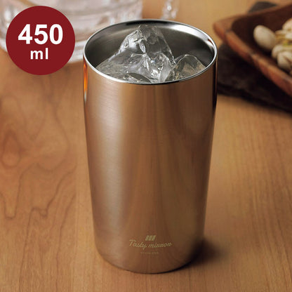 カクセー TM-08 Tasty mirror -テイスティミラー- 真空二重タンブラー 450ml エッジミラー仕上げ(代引不可)