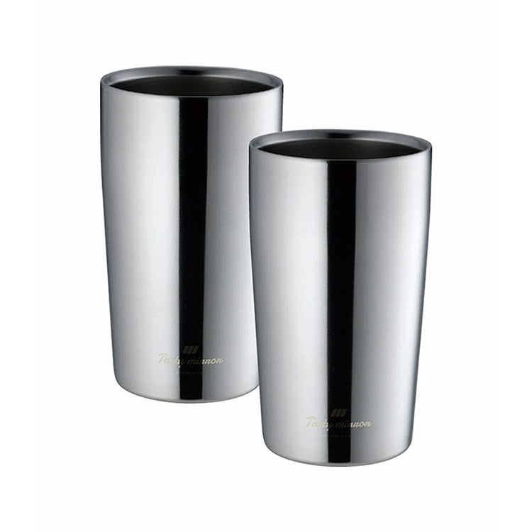 カクセー TM-10 Tasty mirror -テイスティミラー- 真空二重タンブラー 330ml×2pcs エッジミラー仕上げ(代引不可)