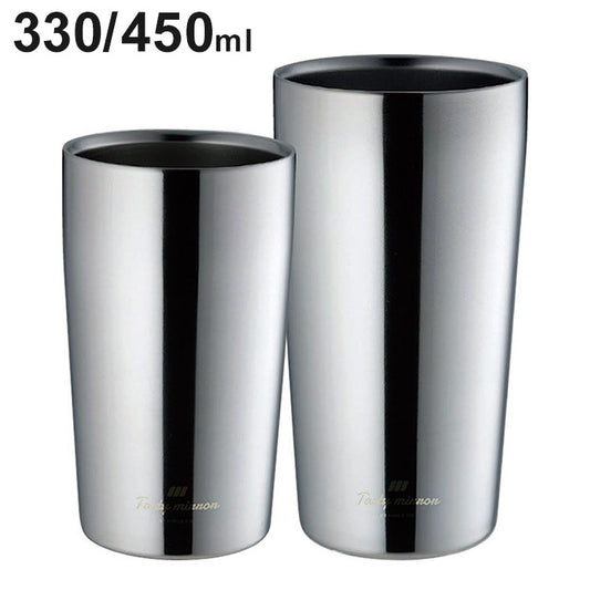 カクセー TM-11 Tasty mirror -テイスティミラー- 真空二重タンブラー 330ml&450ml エッジミラー仕上げ(代引不可)