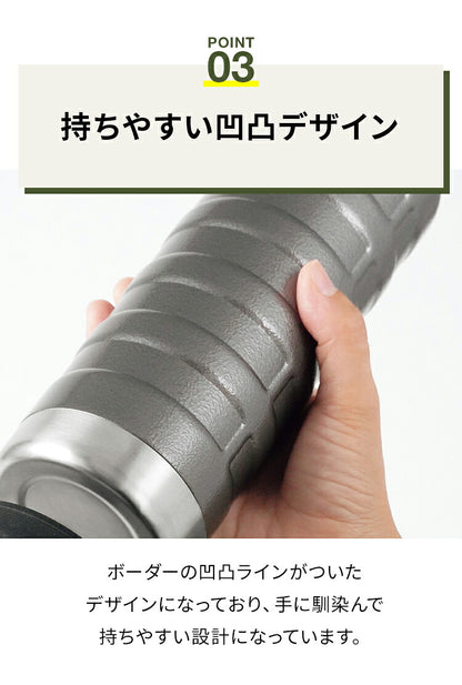 マインドフリー 水筒 1L 保冷・保温 ステンレスボトル 広口設計 直飲み 真空二重構造 マグボトル 1000ml ホワイト ネイビー グレー 携帯 アウトドア キャンプ おしゃれ MF-11 MINDFREE カクセー