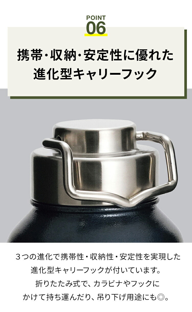 マインドフリー 水筒 1L 保冷・保温 ステンレスボトル 広口設計 直飲み 真空二重構造 マグボトル 1000ml ホワイト ネイビー グレー 携帯 アウトドア キャンプ おしゃれ MF-11 MINDFREE カクセー