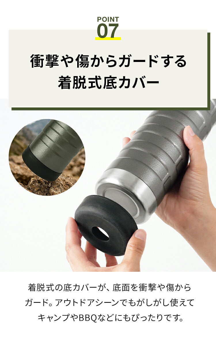 マインドフリー 水筒 1L 保冷・保温 ステンレスボトル 広口設計 直飲み 真空二重構造 マグボトル 1000ml ホワイト ネイビー グレー 携帯 アウトドア キャンプ おしゃれ MF-11 MINDFREE カクセー