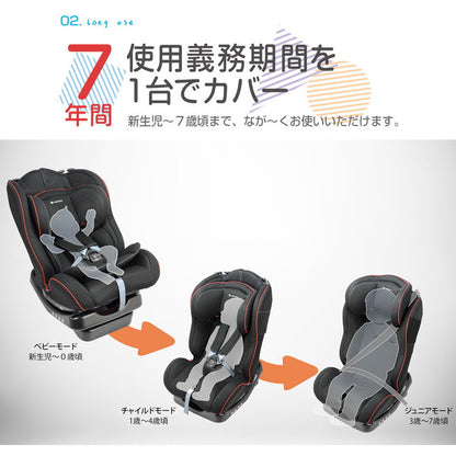 リーマン チャイルドシート カイナS ブラック 新生児 新生児から6歳 CG005 3点式シートベルト ジュニアシート 出産祝い 男の子 女の子