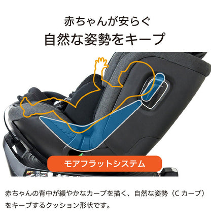 CW001 カイナロングR129 ブラック 新安全基準R129適合 チャイルドシート 新生児~7歳頃 40cm~125cm ISOFIX 回転式 ジュニアシート 長く使える 洗える 取付簡単 キッズシート ベビーシート 赤ちゃん