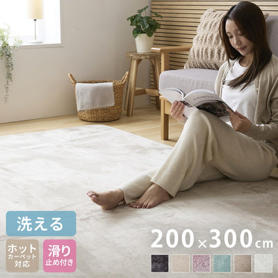 洗えるラグマット 200×300cm 長方形 滑り止め付 ホットカーペット対応 床暖房対応 北欧 モダン おしゃれ オールシーズン ウォッシャブル ラグマット ラグカーペット リビング 絨毯 マット ラ