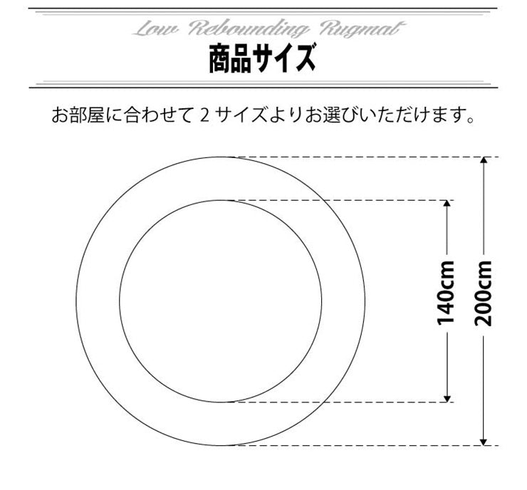 ラグ 円形 低反発 直径200cm 極厚25mm 洗える ラグ 厚手 滑り止め 低反発マット マットリビング 春 夏 用(代引不可)