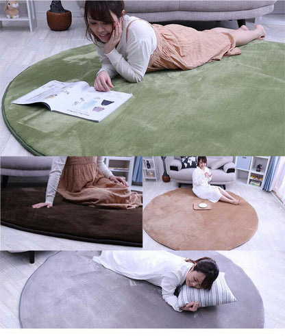 ラグ 円形 低反発 直径200cm 極厚25mm 洗える ラグ 厚手 滑り止め 低反発マット マットリビング 春 夏 用(代引不可)