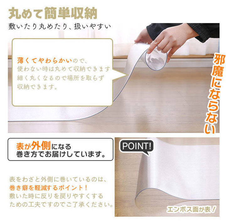 ダイニングマット 130×160cm 撥水 クリア 抗菌 防臭 防カビ 厚1.5mm 床 保護 傷防止マット 拭ける フロアマット テーブルマット クリアマット 透明マット チェアマット(代引不可)