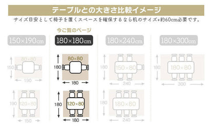 ダイニングマット 180×180cm 撥水 クリア 抗菌 防臭 防カビ 厚1.5mm 床 保護 傷防止マット 拭ける フロアマット テーブルマット クリアマット 透明マット チェアマット(代引不可)