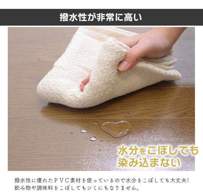 ダイニングマット 180×180cm 撥水 クリア 抗菌 防臭 防カビ 厚1.5mm 床 保護 傷防止マット 拭ける フロアマット テーブルマット クリアマット 透明マット チェアマット(代引不可)