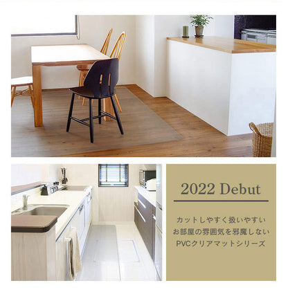 ダイニングマット 53×62cm 撥水 クリア 抗菌 防臭 防カビ 厚1.5mm 床 保護 傷防止マット 拭ける フロアマット テーブルマット クリアマット 透明マット チェアマット(代引不可)