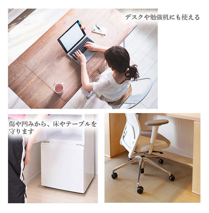 ダイニングマット 53×62cm 撥水 クリア 抗菌 防臭 防カビ 厚1.5mm 床 保護 傷防止マット 拭ける フロアマット テーブルマット クリアマット 透明マット チェアマット(代引不可)