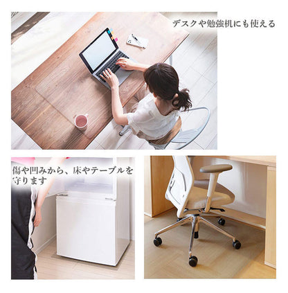 ダイニングマット 53×62cm 撥水 クリア 抗菌 防臭 防カビ 厚1.5mm 床 保護 傷防止マット 拭ける フロアマット テーブルマット クリアマット 透明マット チェアマット(代引不可)