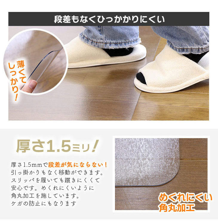 ダイニングマット 60×240cm 撥水 クリア 抗菌 防臭 防カビ 厚1.5mm 床 保護 傷防止マット 拭ける フロアマット テーブルマット クリアマット 透明マット チェアマット(代引不可)