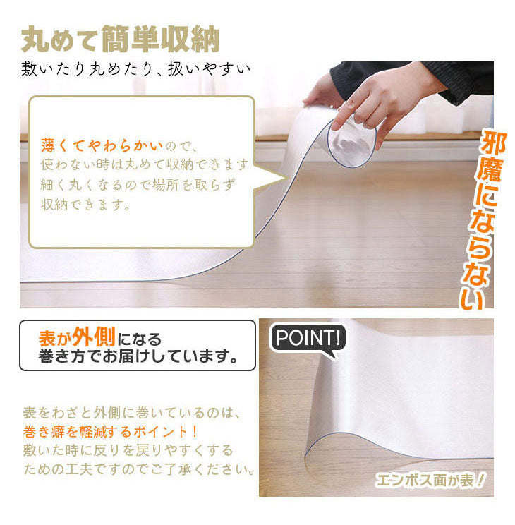 ダイニングマット 60×240cm 撥水 クリア 抗菌 防臭 防カビ 厚1.5mm 床 保護 傷防止マット 拭ける フロアマット テーブルマット クリアマット 透明マット チェアマット(代引不可)