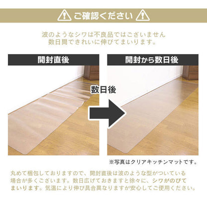 ダイニングマット 60×270cm 撥水 クリア 抗菌 防臭 防カビ 厚1.5mm 床 保護 傷防止マット 拭ける フロアマット テーブルマット クリアマット 透明マット チェアマット(代引不可)