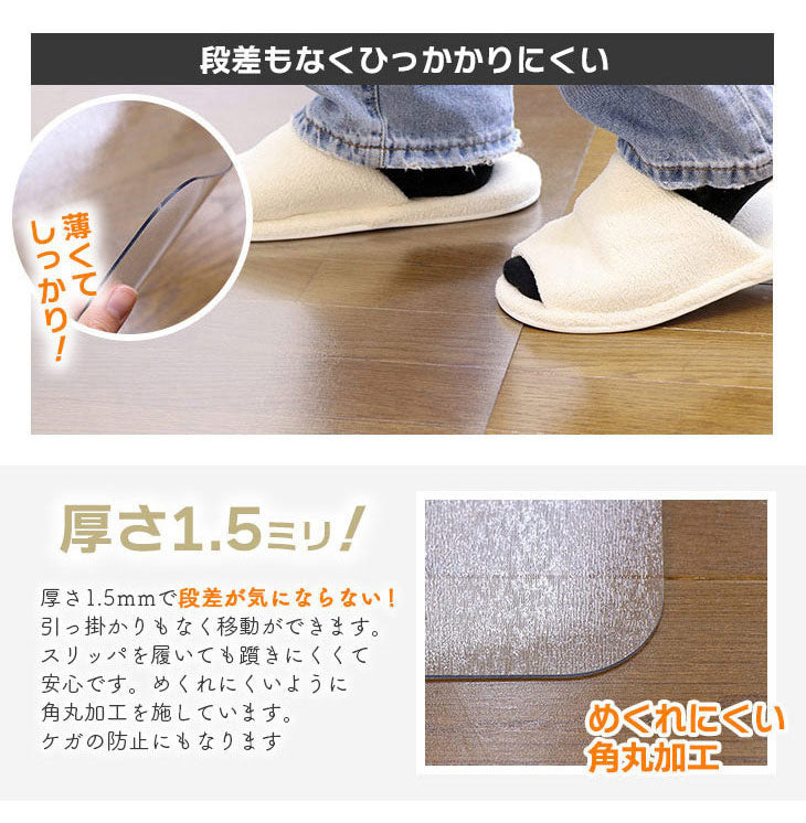 ダイニングマット 65×70cm 撥水 クリア 抗菌 防臭 防カビ 厚1.5mm 床 保護 傷防止マット 拭ける フロアマット テーブルマット クリアマット 透明マット チェアマット(代引不可)